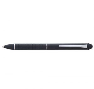 Bolígrafo metálico con touch doble tinta, negra y azul.